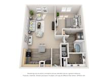 1 BR Chic Floor Plan at Artisan Apartments & Shops, Texas, 78729