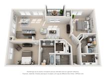 Serenity Floor Plan at Artisan Apartments & Shops, Austin, TX