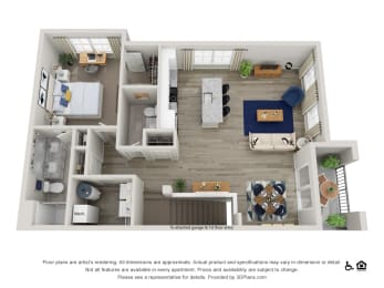 The Harrison 1 bedroom, 1 bathroom 1,091 Sq. Ft. at Griffin Weston, Cary, 27513