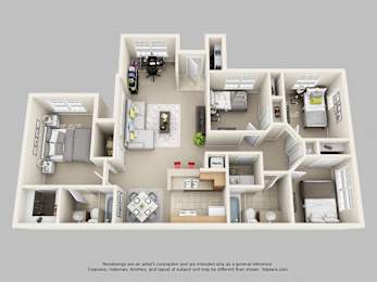 4Bd 2Ba Floor Plan at Academy on Eastern Lake, Orlando, FL, 32817
