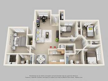 4Bed 2Bath Floor Plan at Academy on Eastern Lake, Orlando