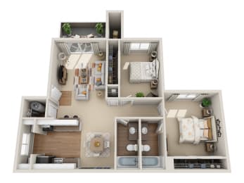  Floor Plan Two Bedroom 2 Bath