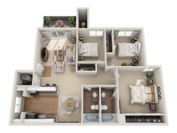  Floor Plan Three Bedroom