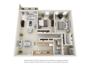 2 Bedroom 2 Bath Floor Plan at COVE West Hartford, West Hartford