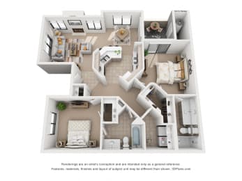 B1 Floor Plan at San Montego Apartments, Mesa, AZ, 85206