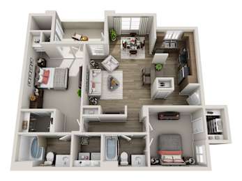 Madrid - 2 bed 2 bath - 1219 sqft