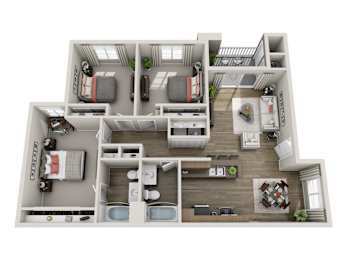 Barcelona - 3 bed 2 bath - 1335 sqft