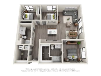 Unit C1 at Topaz Apartments, California