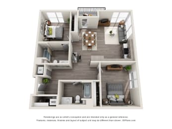 Floor Plan  2 bedroom 2 bath