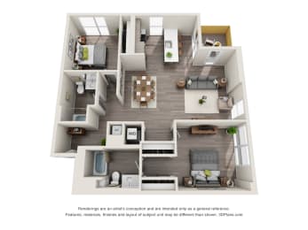 Floor Plan  2 bedroom 2 bath