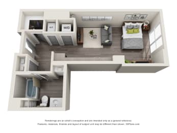 Floor Plan  Studio with 1 bathroom