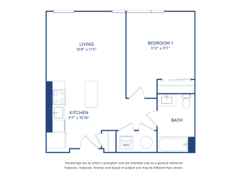 1 bed 1 bath E at The Glover House, Washington