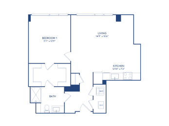 1 bed 1 bath T at The Glover House, Washington