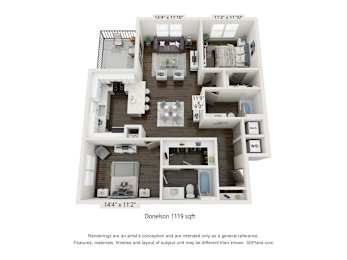  Floor Plan Donelson - 2x2