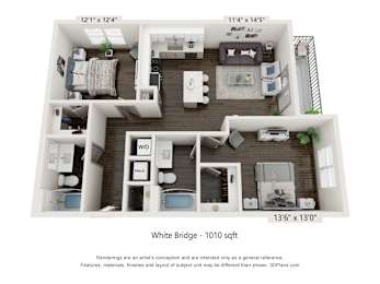  Floor Plan White Bridge - 2x2