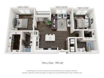  Floor Plan Merry Oaks - 2x2