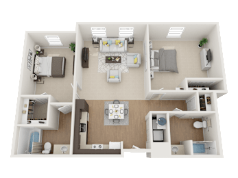  Floor Plan 2 Bedroom D