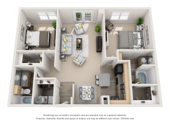 B5_Lavish Floor Plan at Artisan Apartments & Shops, Austin