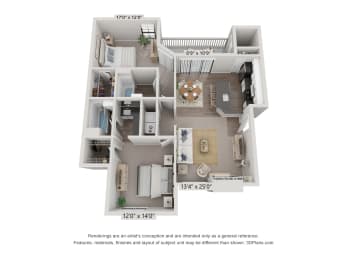 champions of north dallas b2 floor plan 2 bed 2 bath