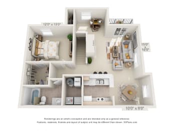  Floor Plan One Bedroom B