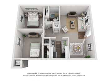  Floor Plan Two Bedroom