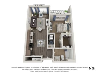 Floor Plan  Alpine Dog 1BD