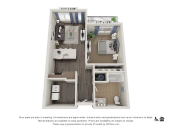 Floor Plan  Dry-Dock-A-1BD