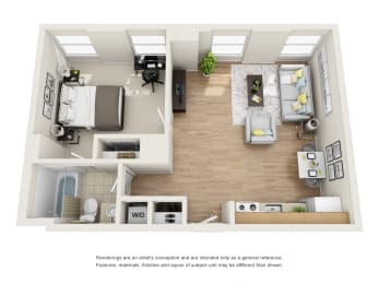 1 bed 1 bath B at The Commonwealth, Philadelphia, Pennsylvania