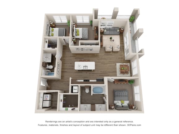 Floor Plan  Colorado Springs 3 Bedroom Apartments for Rent Near Northgate CO