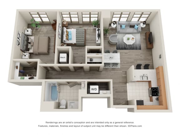 Floor Plan  2 Bedroom 1 Bath