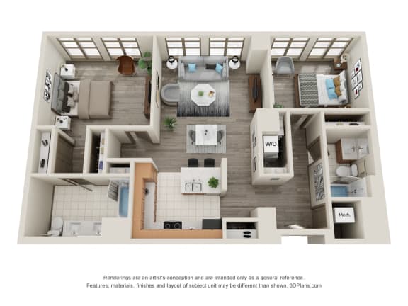 Floor Plan  a stylized floor plan with a bedroom and living room