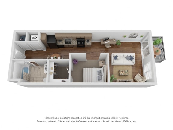 Floor Plan  S1 Studio / One Bath