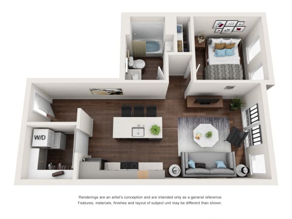 Floor Plan  1x1-A