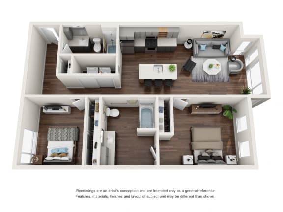 Floor Plan  2x2-C