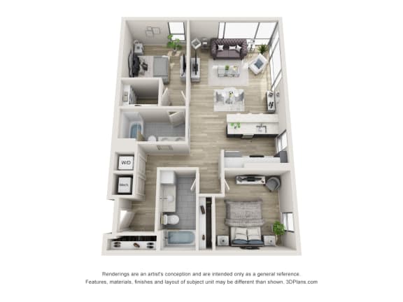 The Chickahominy Floor Plan at an Art Museum at The Locks Tower in Richmond, Virginia