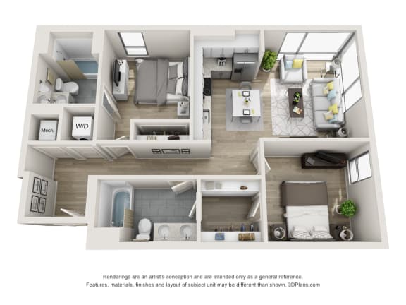 The York Floor Plan at an Art Museum at The Locks Tower in Richmond, Virginia