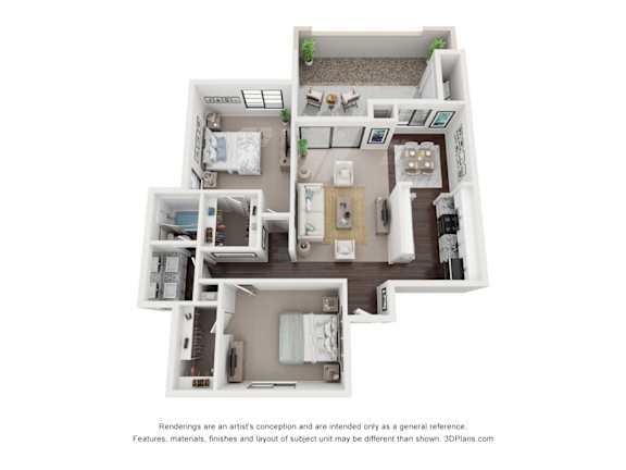 Creekview Floor Plan at Vaseo Apartments, Phoenix, 85022