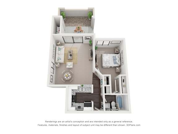 Parkview III Floor Plan at Vaseo Apartments, Phoenix, AZ