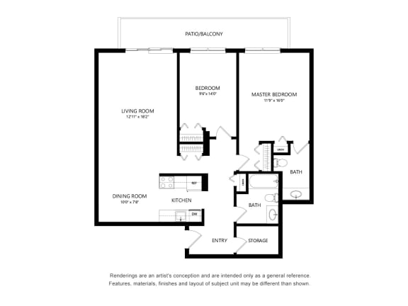 Two Bedroom Floor Plan