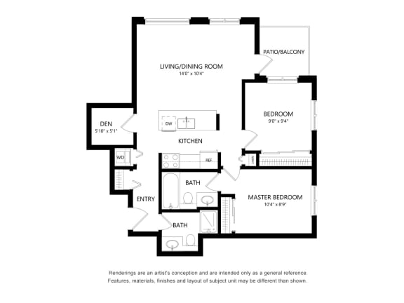 Two Bedroom Floor Plan