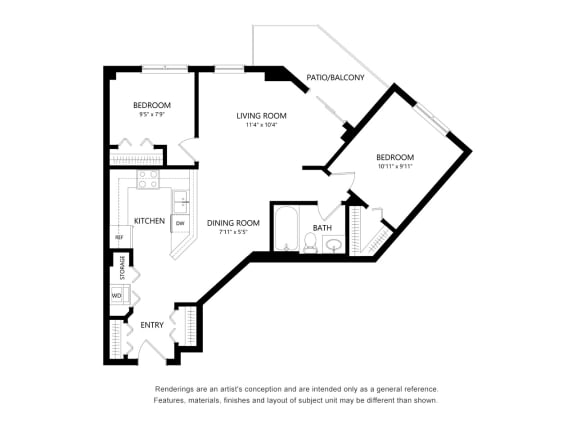 Two Bedroom Floor Plan