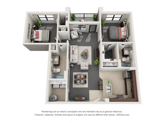 Floor Plan  2 Bedroom 2 Bath