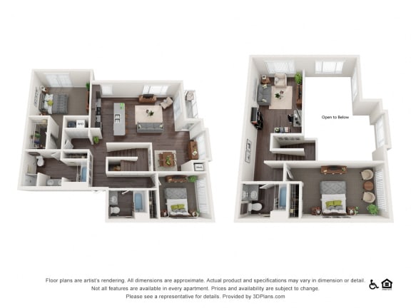 Floor Plan  3 bed 2 bath 1,985 Sq.Ft. townhouse at Riverwalk, Eugene