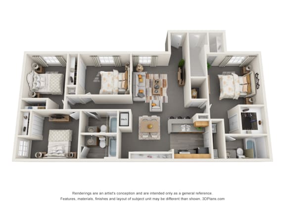 Floor Plan  Four Bedroom Three Bath Floor Plan