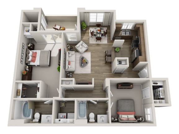 Madrid - 2 bed 2 bath - 1219 sqft