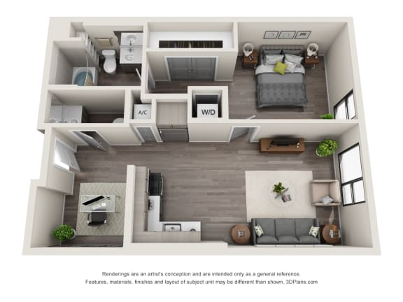 A3 Floor Plan at Topaz Apartments, Los Angeles, CA