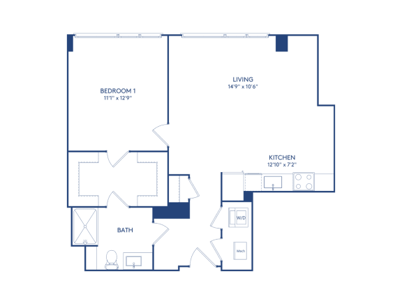 1 bed 1 bath T at The Glover House, Washington