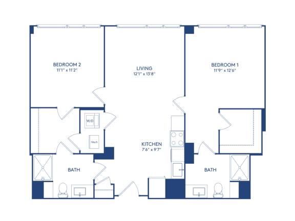 2 bedroom 2 bath E at The Glover House, Washington, DC