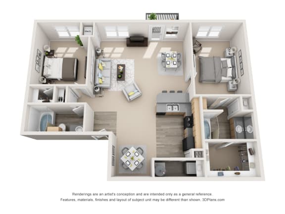 Tranquial Floor Plan Tranquial Floor Plan at Artisan Apartments & Shops, Austin, TX 78729