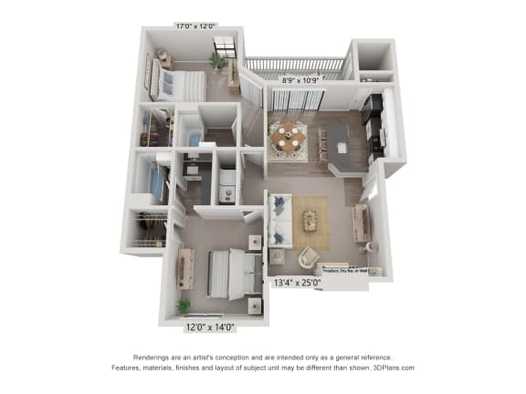 champions of north dallas b2 floor plan 2 bed 2 bath